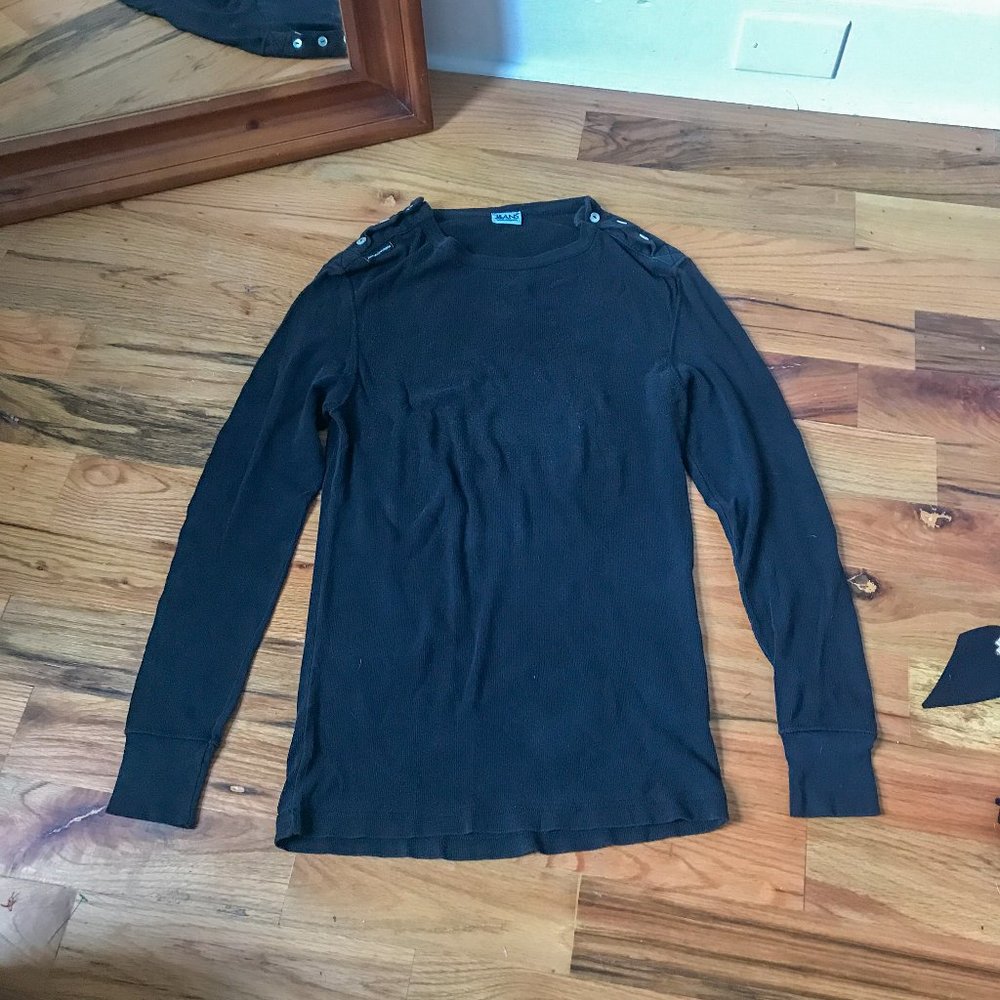 Dolce & Gabbana Black Shoulder Button Tshirt Tunic